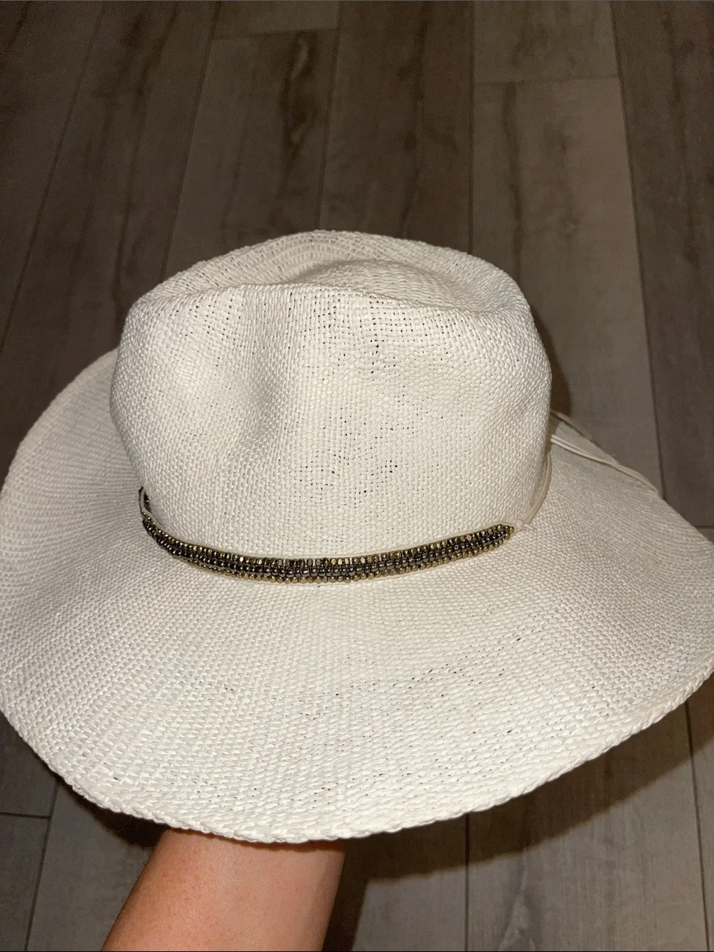 🤍🥥Nikki Beach Monte Carlo Sun Hat with beaded band - White - perfect condition🥥🤍